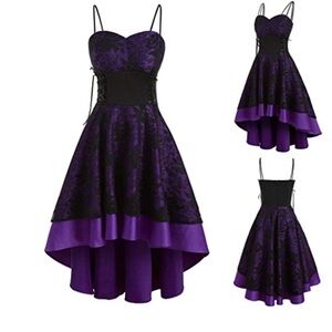 Graduation Dresses Women Lace Embroidery Crochet Bandage Up Dress, Purple New